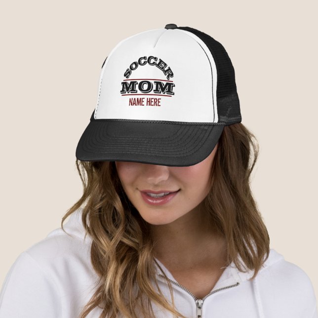 GORRA DE CAMIONERO EDITABLE DE MAMÁ DE FÚTBOL (In situ)