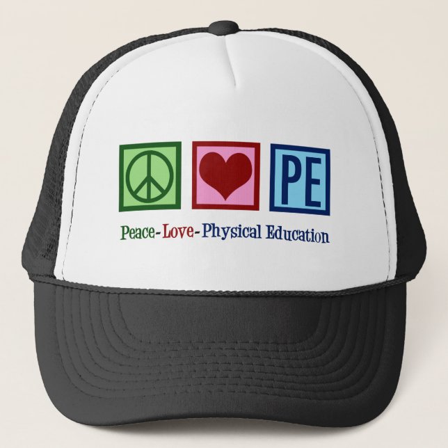 Gorra De Camionero Educador de Educación Infantil Paz Amor Educación  (Anverso)