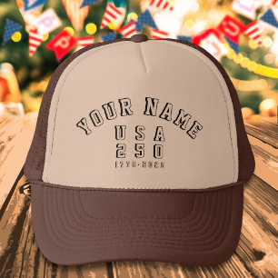 Gorra De Camionero EE. UU. 250 Aniversario de América Agrega nombre 4