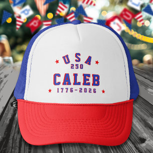 Gorra De Camionero EE. UU. 250 Aniversario de América Agrega nombre 4