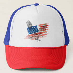 Gorra De Camionero EE. UU. 250 - Bandera Americana - Águila Calva - A