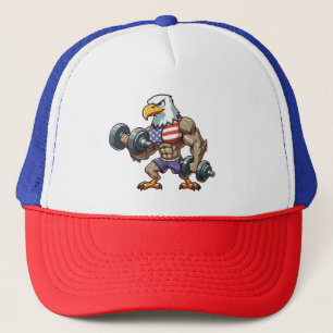 Gorra De Camionero EE. UU./levantamiento de pesas patriótico águila c