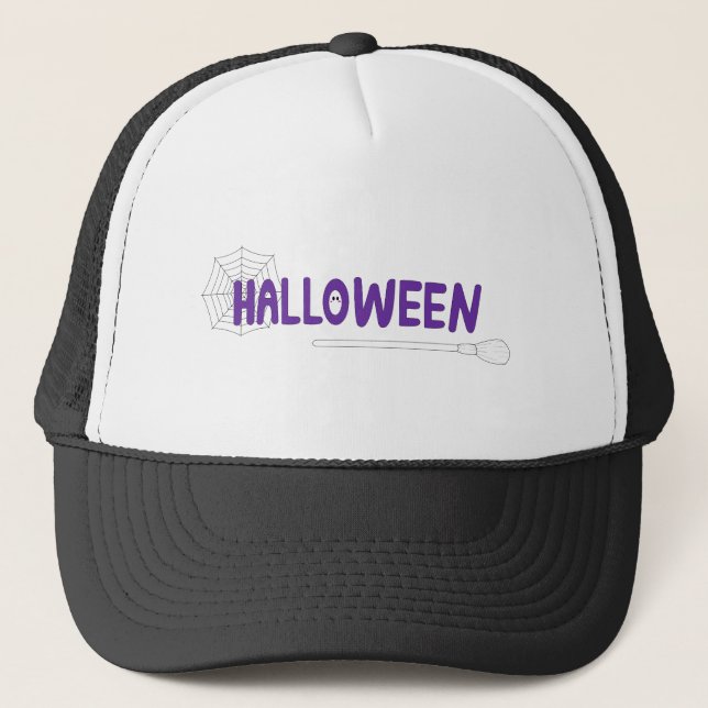 Gorra De Camionero Eerie Lettering with Purple Halloween Mood (Anverso)