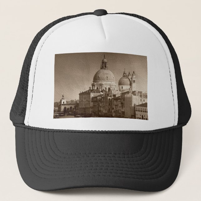 Gorra De Camionero Efecto de papel Sepia Gran Canal de Venecia (Anverso)