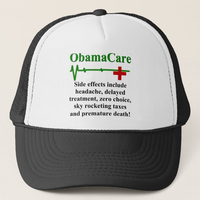 Gorra De Camionero Efectos secundarios de ObamaCare (Anverso)