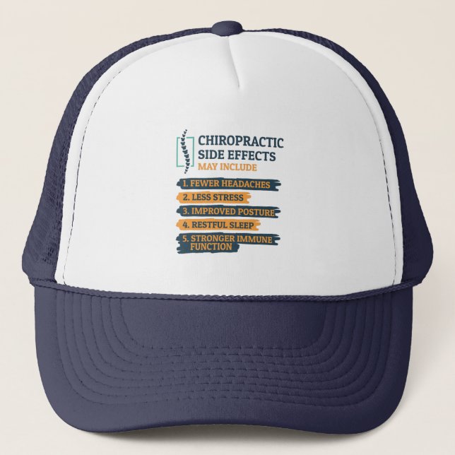 Gorra De Camionero Efectos Secundarios Quiroprácticos Divertido Chiro (Anverso)