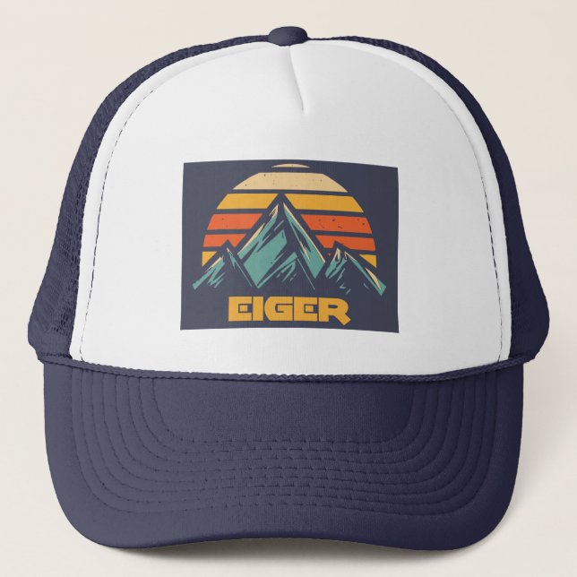 Gorra De Camionero Eiger Suiza Retro Turquesa (Anverso)