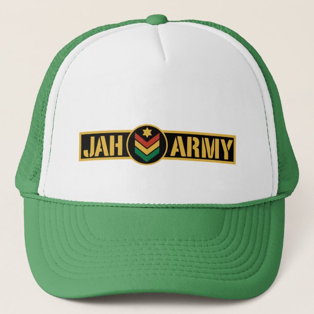 Gorra De Camionero Ejército Jah - Rasta de Reggae - Cabo de camionero (Anverso)