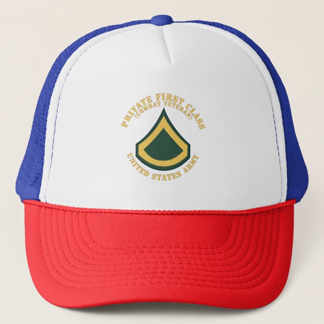 Gorra De Camionero Ejército - Primera clase privada - PFC - Veteranos (Anverso)