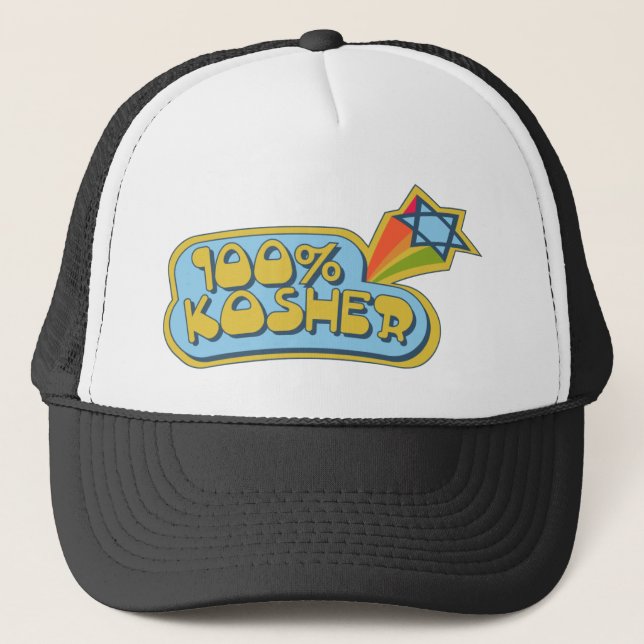 Gorra De Camionero El 100% kosher - humor hebreo judío (Anverso)