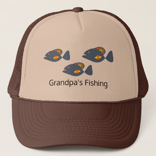 Gorra De Camionero El abuelo está pescando (Anverso)