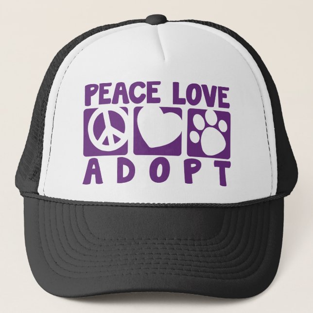 Gorra De Camionero El amor de la paz adopta (Anverso)