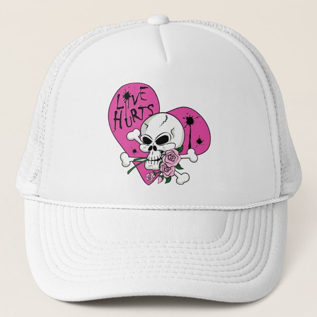Gorra De Camionero El amor duele el cráneo (Anverso)