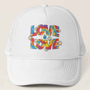 Gorra De Camionero El amor es amor - Orgullo LGBTQ floral arcoiris