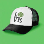 Gorra De Camionero El amor por St Patricks Day con shamrock<br><div class="desc">Por favor,  disfruta de mi arte dibujado a mano.</div>