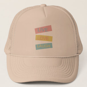 Gorra De Camionero El amor vivo risa el diseño gráfico motivador