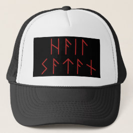 Gorra De Camionero El Anciano Rojo Oscuro Futhark Hail Satan