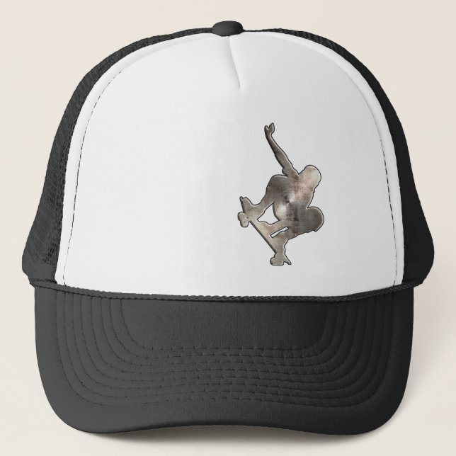 Gorra De Camionero El andar en monopatín; Negro fresco (Anverso)