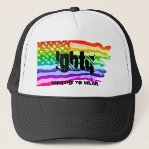 Gorra De Camionero El arcoiris de la bandera de los Estados Unidos co