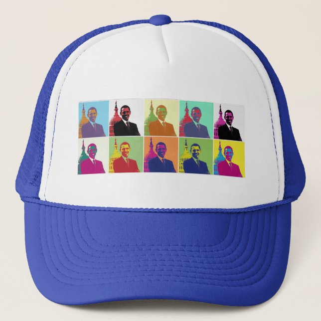 Gorra De Camionero El arte pop del presidente Obama (Anverso)