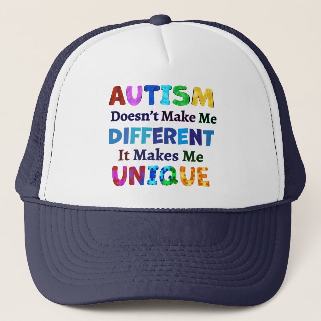 GORRA DE CAMIONERO EL AUTISMO ME HACE ÚNICO (Anverso)