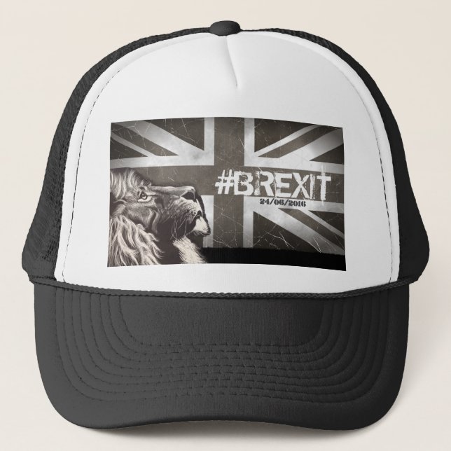 Gorra De Camionero El #Brexit orgulloso del león modifica la fecha (Anverso)
