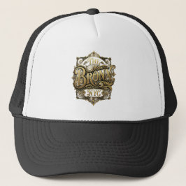 Gorra De Camionero El Bronx Nyc Vintage Filigree Tipografía Insignia 