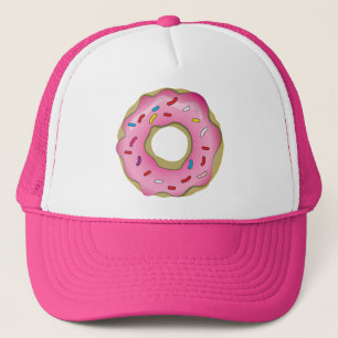 Gorra De Camionero El buñuelo rosado delicioso con la formación de