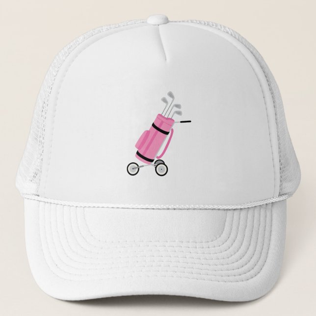Gorra De Camionero El Caddy de Golf Rosa (Anverso)