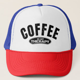 Gorra De Camionero el café es mi terapia cafeína tipografía divertida