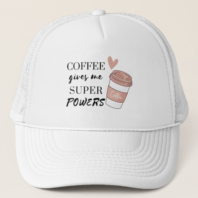 Gorra De Camionero El café me da superpoderes (Anverso)