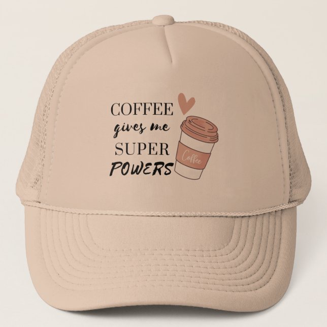 Gorra De Camionero El café me da superpoderes (Anverso)
