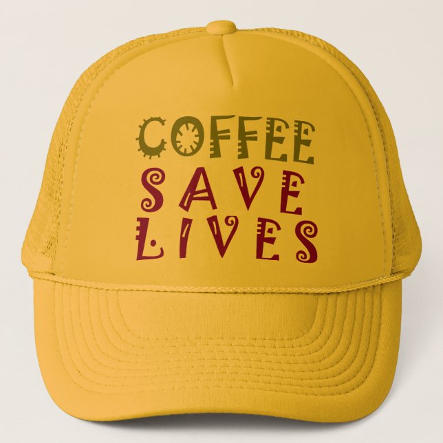 Gorra De Camionero El café salva vidas (Anverso)