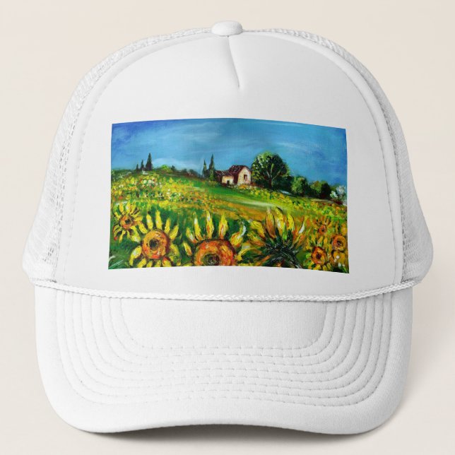 GORRA DE CAMIONERO EL CAMPO Y LAS FLORES EN LA TOSCANA (Anverso)