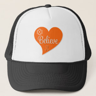 Gorra De Camionero El cáncer del riñón cree el corazón anaranjado