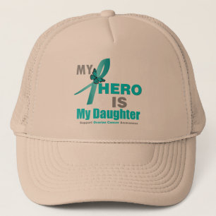 Gorra De Camionero El cáncer ovárico mi héroe es mi cinta del trul