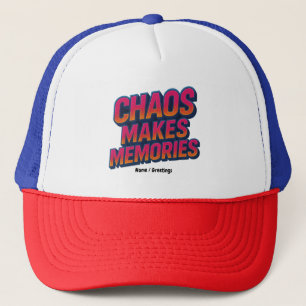 Gorra De Camionero El caos hace que el diseño retro de las ondas sint
