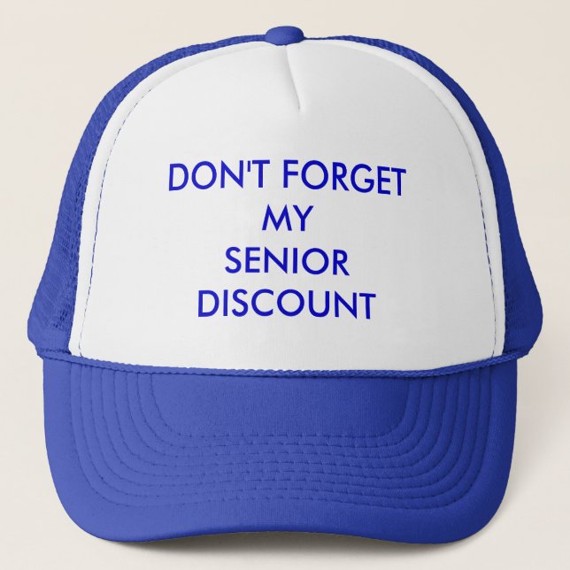 GORRA DE CAMIONERO EL CASQUILLO, AZUL, NO HACE FORGETMYSENIORDISCOUNT (Anverso)