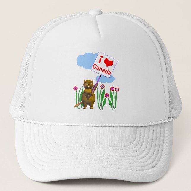 Gorra De Camionero El castor canadiense ama a Canadá (Anverso)