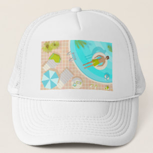 Gorra De Camionero El chico de la piscina en vacaciones de playa de v