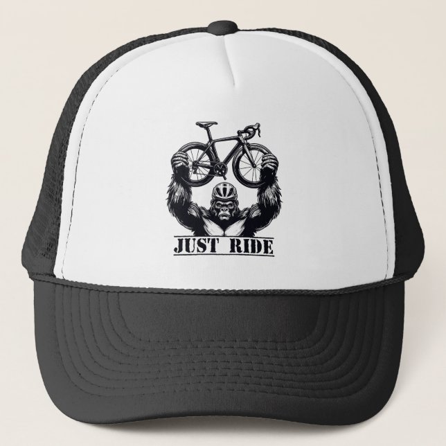Gorra De Camionero El ciclismo acaba de conducir gorila (Anverso)
