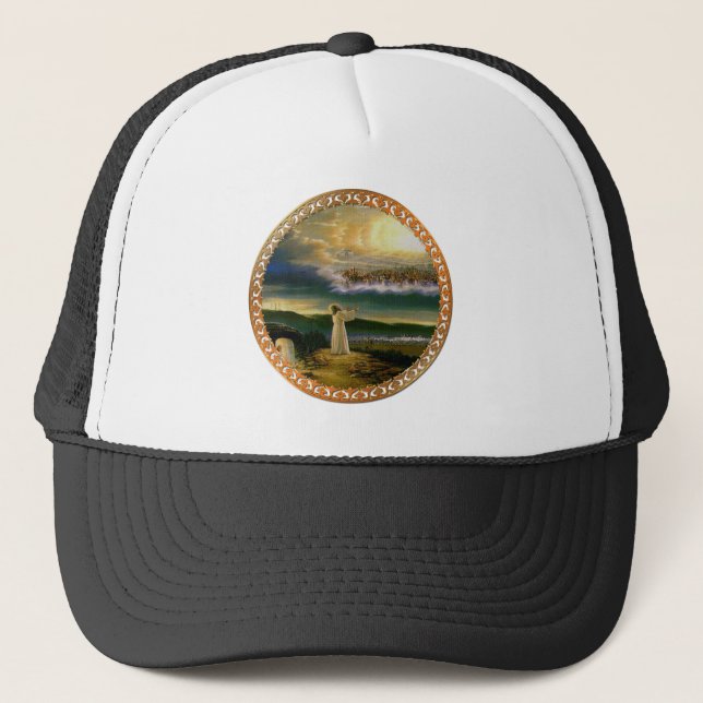 Gorra De Camionero El cielo acoge a Jesús al atardecer (Anverso)