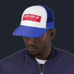 Gorra De Camionero El cliente nunca se rinde nunca entregar texto<br><div class="desc">Texto de cliente Moderno Plantilla Elegante Deportes Gimnasio Mujeres Mens Unisex Nunca Renunciar A Nunca Renunciar Al Béisbol Rojo Azul Y A Los Sombreros/Capas De Camionero.</div>