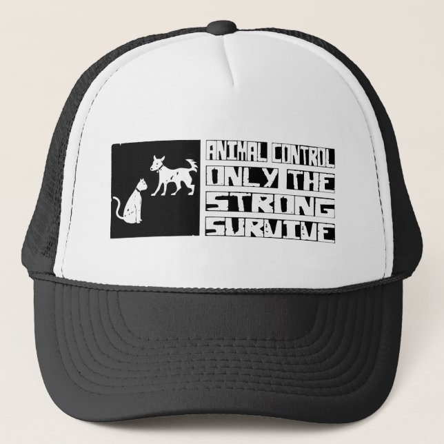 Gorra De Camionero El control animal sobrevive (Anverso)