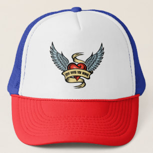 Gorra De Camionero El Corazón Vintage Con Alas, El Amor Te Da Alas