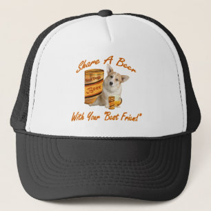 Gorra De Camionero el corgi comparte una cerveza