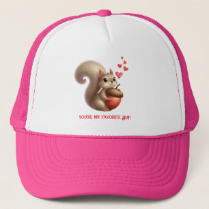 Gorra De Camionero El día de San Valentín de ardilla graciosa