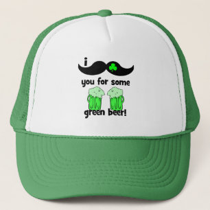 Gorra De Camionero el día de St Patrick divertido del bigote