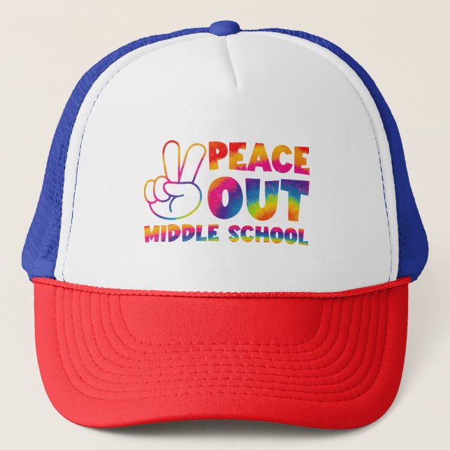 Gorra De Camionero El Día Del Colegio Pasado, Peace Out Middle School (Anverso)