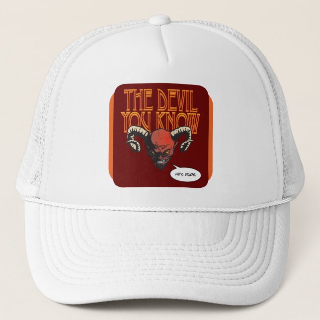 Gorra De Camionero El diablo que conoces a Dk Red BG (Anverso)